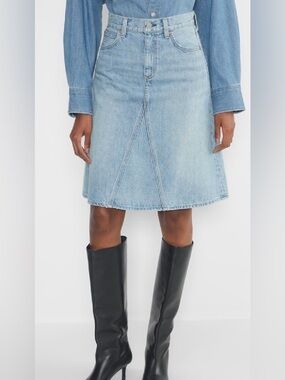 THE DENIM FORUM 90’S MIDI DENIM SKIRT SIZE 23